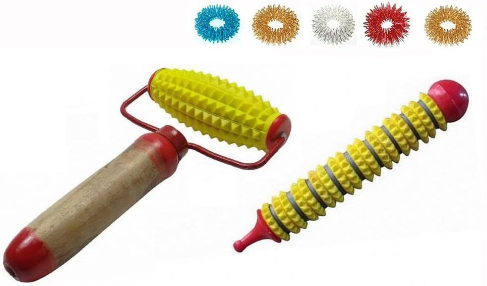 Acupressure Health Care Systems Hand Body Massage Roller, Magnetic Energy Jimmy ,Sujok Finger Rings Body Roller
