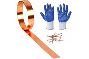 D.MATIALL Copper Flashing 99.95% Pure - 16 Oz 24 Gauge 0.5mm Thickness - 10 Feet Length Copper Roll in Various Widths – Contractors & DIY Projects (24 Ga, 1" Width x 10 FT)