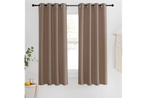 NICETOWN Blackout Curtain 63 inches Length for Bedroom - Grommet Thermal Insulated Window Treatments Sound Reducing Cold & Heat Blocking for Kids Room (Cappuccino, W46 x L63, 1 Panel)