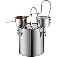 SHZOND Moonshine Still 5 Gal Alcohol Still Stainless Steel Distillery Kit Copper Tube with Circulating Pump for DIY…