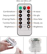 Lezonic Fairy Lights 120LED 13M 8 Modes Battery Operated IP65 Warm White 2 Pack view 6