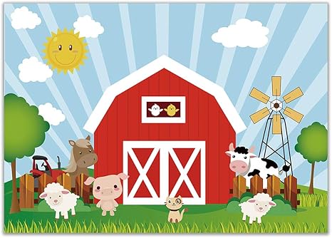 Amazon Com Allenjoy 7x5ft Cartoon Farm Animals Background Barn