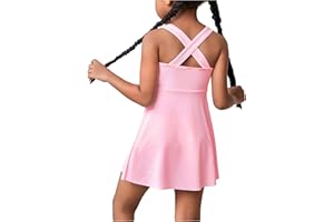 WDIRARA Girl's Tennis Dress Sleeveless Crisscross Back Athletic Workout Tank Dresses