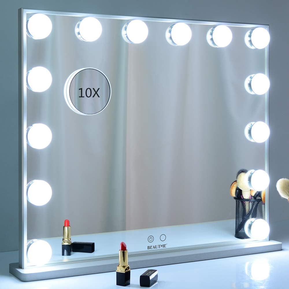 WONSTART Large Vanity Mirror with Lights, Tabletop or Wall