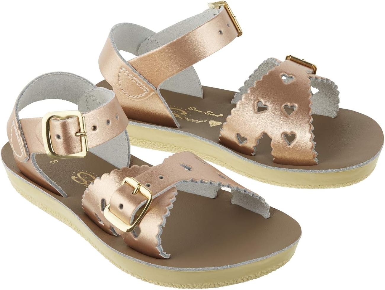 rose gold saltwater sandals