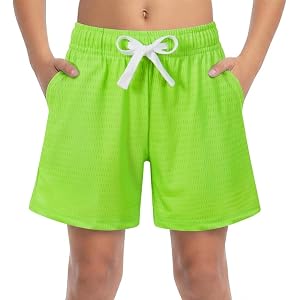 Cozople Boys Solid Breathable Mesh Shorts | Athletic Shorts Quick Dry Lightweight with Pockets for Basketball Gym Running Spo