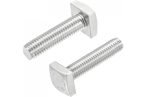 uxcell Square Head Bolt, 2pcs M6x25mm Fully Thread 304 Stainless Steel Grade C Square Machine Screws