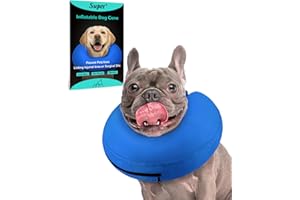 Supet Inflatable Dog Cone Collar Alternative After Surgery, Dog Neck Donut Collar Recovery E Collar to Stop Licking, Soft Dog Cone for Small Medium Large Dogs