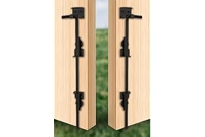 XIUYING FENG 18" Cane Bolt Heavy Duty Gate Drop Rod, Hardware Ground Latch Gate Stopper Gate Hardware, Solid Steel Cane Bolts for Wood Fences PVC Vinyl Metal Gates Fences Doors (Black Finish 2 Pack)