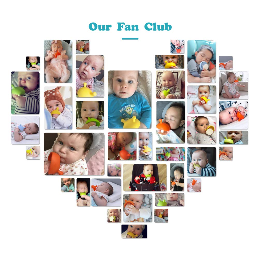 Mombella Mimi The Mushroom Soothing teether for Breast Feeding Baby who Does not take Pacifiers/Premature Baby who has weak jaw movement/0-6month with Sucking Needs : Baby