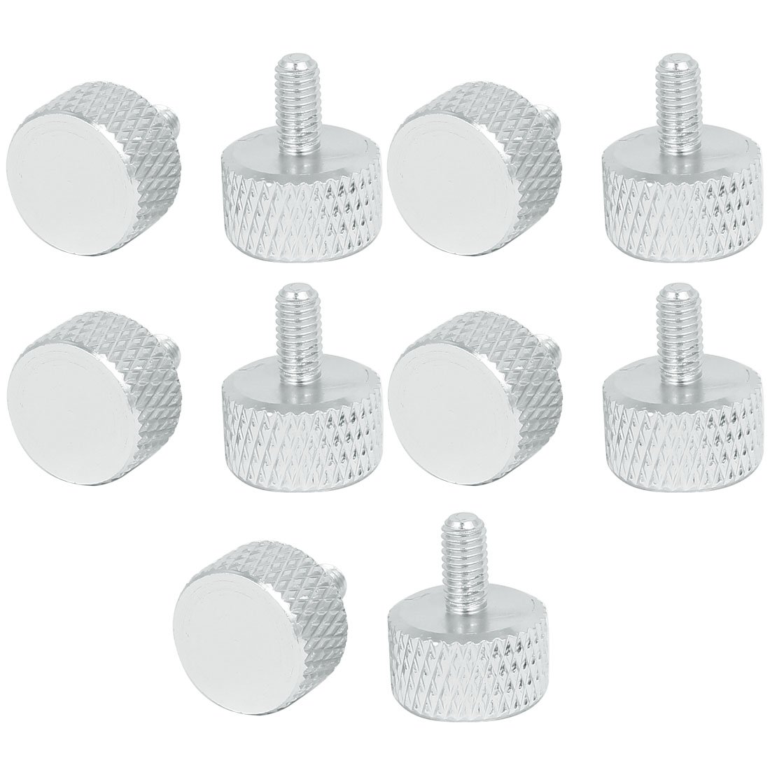 sourcing map Computer PC Graphics Card M3x6mm Knurled Thumb Screws Silver Tone 10pcs