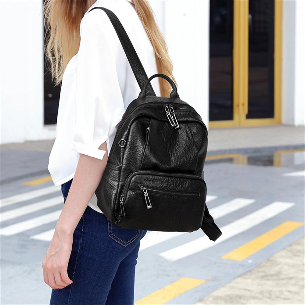 leeza pebbled large backpack