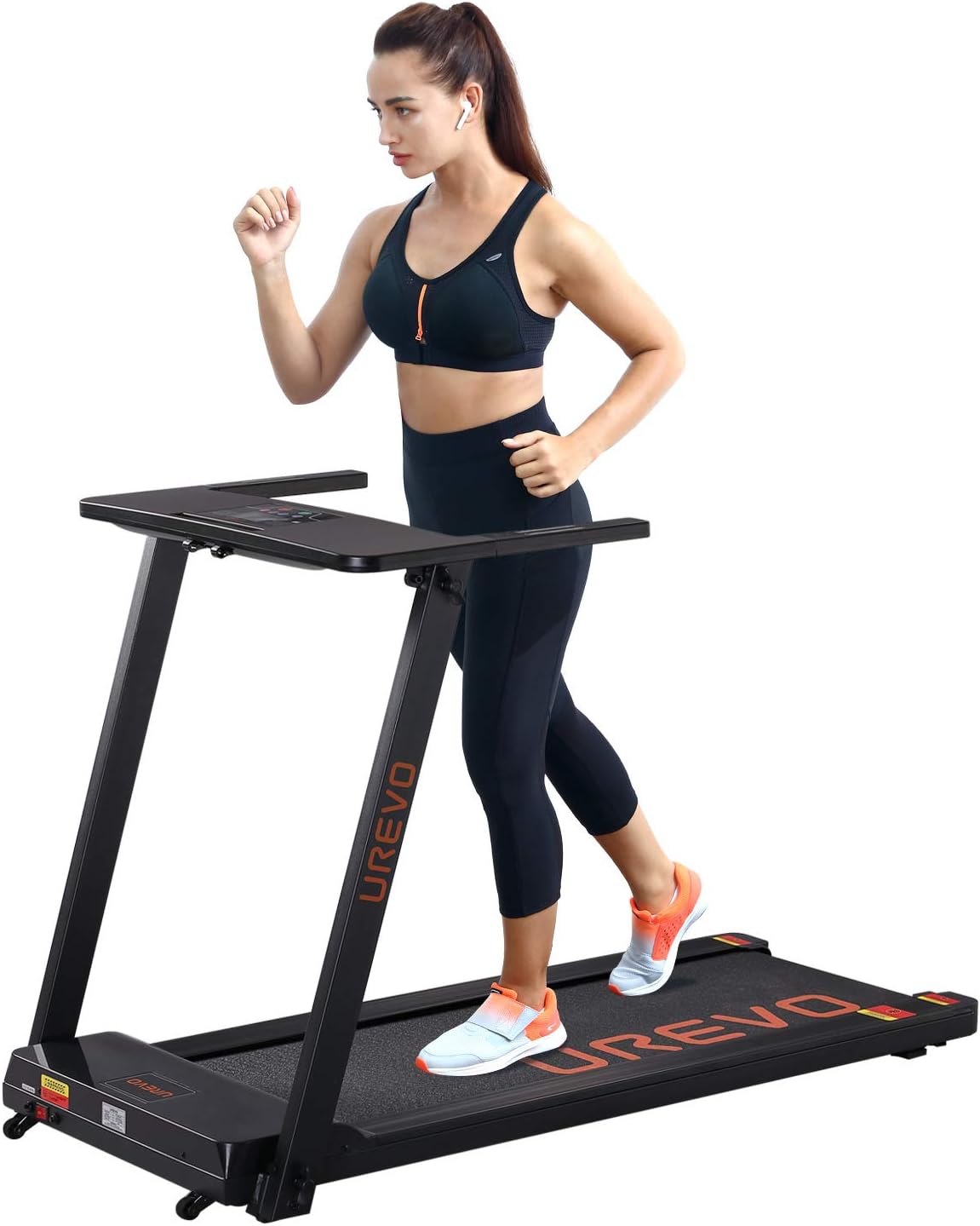 Amazon Com Urevo Foldable Treadmills For Home Under Desk Electric Treadmill Workout Running Machine 2 5hp Portable Compact Treadmill With 12 Pre Set Programs And 16 5 Inch Wide Tread Belt Black Sports Outdoors