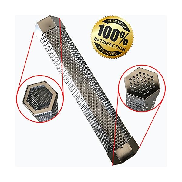 Pellet-Smoker-Tube-12-Perforated-Stainless-Steel-BBQ-Smoke-Generator-Add-Smoke-Flavor-to-All-Grilled-Foods-Easily-and-Safely