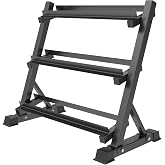 3-Tier Dumbbell Rack Multilevel Weight Storage Organizer for Home Gym, Weight Rack for Dumbbells, Kettlebells, (Rack Only)