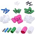 Glarks 40Pcs High Temp Silicone Rubber Protective End Cap Kit for Masking Off Holes During Powder Coating, Painting, Hydro Dipping, Media Blasting (40Pcs)