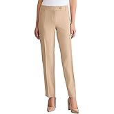 Jones New York Womens Bi Stretch Fly Front Duke Slim Leg Pant - PralinePants
