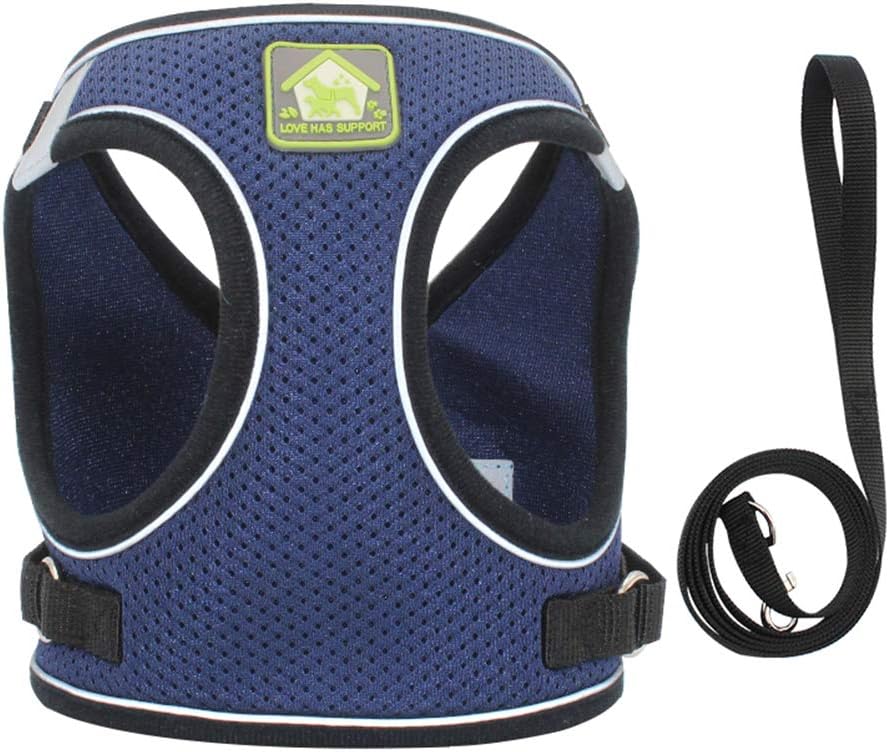 FEimaX Dog Harness and Leash Set for Small Medium Dog Cat No Pull Adjustable Soft Mesh Chihuahua Chest Harness Puppy Reflective Step-in Safety Vest for Outdoor Walking - Image 3
