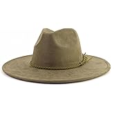 Big Wide Brim Fedora Hats for Women Men Western Suede Hats Large Felt Panama Hat Rancher Hat