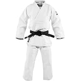 FUJI Double Weave Judo Gi, Thick Collar Cotton-Blend Judo Uniform, White, 4