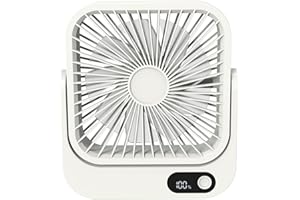 Jalzdieod USB Rechargeable Magnetic Fan for Cruise Ship 5000mAh Battery Potable Fan for Travel Kitchen Office Stateroom White