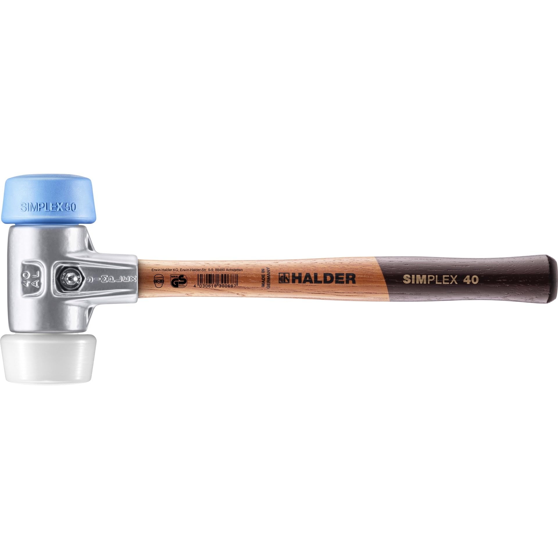 HALDER SIMPLEX Mallet with ALU HOUSING TPE-Soft FACE Oversized Inserts