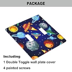 Pznen Outer Space Double Switch Plate Covers