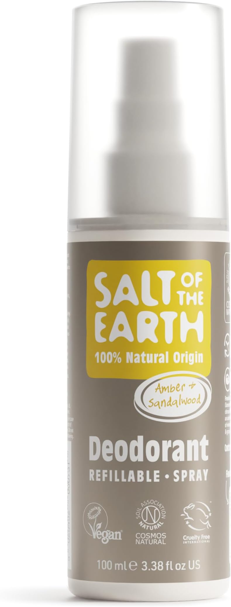 Salt Of The Earth Amber & Sandalwood Deodorant Spray 100ml Refillable