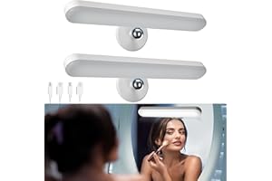 Benreom 2 Pack Wireless Vanity Lights for Mirror, Rechargeable Battery Operated Mirror Lights, Adjustable Color Brightness & Angle Makeup Light, Cordless Lights for Mirror, for Makeup Vanity Bathroom