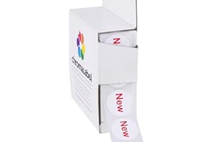 ChromaLabel 3/4 Inch Round New Imprinted Labels, Grocery Store and Inventory Labels, Imprinted Stickers - 1000 Inventory Stickers per Dispenser Box