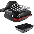 TCMT King Tour Pack Trunk Backrest Luggage Rack Red Brake Tail Light Fit For Harley Tour Pak Touring CVO Road King Road Glide Street Glide Electra Glide 2014-2023
