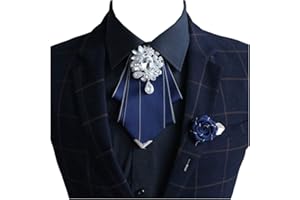 MOHSILY Pretied Bow Tie Brooch for Men Set Silk Vintage Crystal Bowties Men