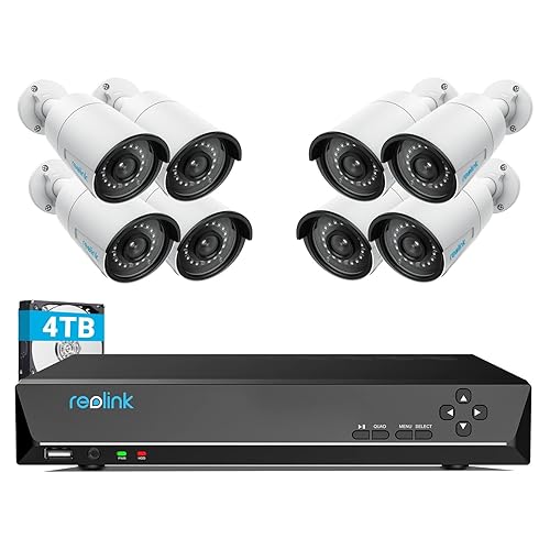 REOLINK 4MP 16CH PoE Security Camera System, 8pcs Wired 1440P IP 