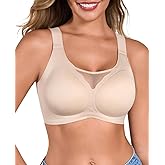 GLNEGE Womens Seamless Jelly Bra Comfortable Push Up No Underwire Supportive Bras Full Coverage Soft Everyday Bra