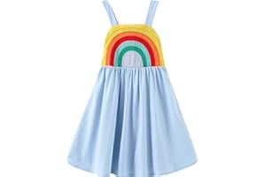 Frogwill Toddler Girls Fifties Summer Dress Blue Rainbow 2-7Y