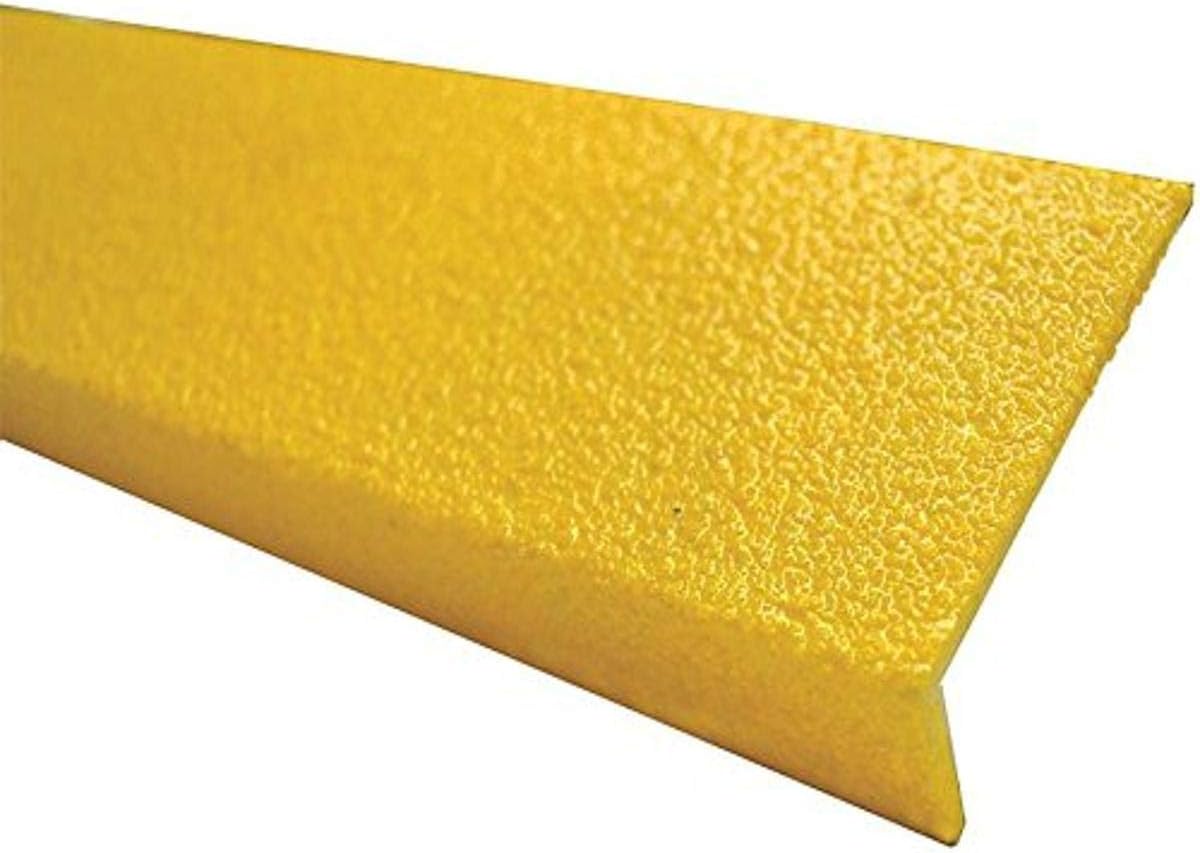 MASTER STOP 9N12003X006008H Fiber Glass Stair/Step Nosing, Yellow, 3" Depth, 1" Nose, 60" Length, Heavy-Duty Mineral Abrasive Anti-Slip Surface