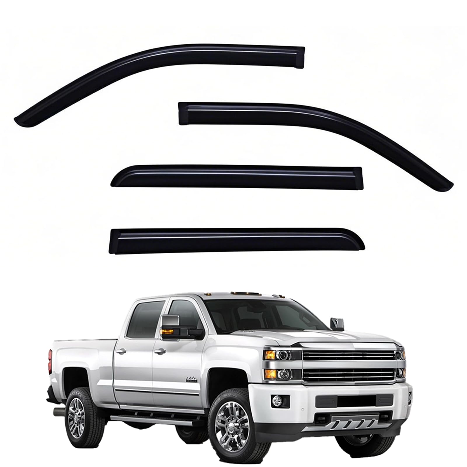 Photo 1 of YLSCOO Window Visors Rain Guards fits 2014-2018 Silverado 1500 & GMC Sierra 1500, Out-Channel Window Wind Deflectors Vent Shades for 2015-2019 Silverado/GMC Sierra 2500 HD/3500 HD Crew Cab
