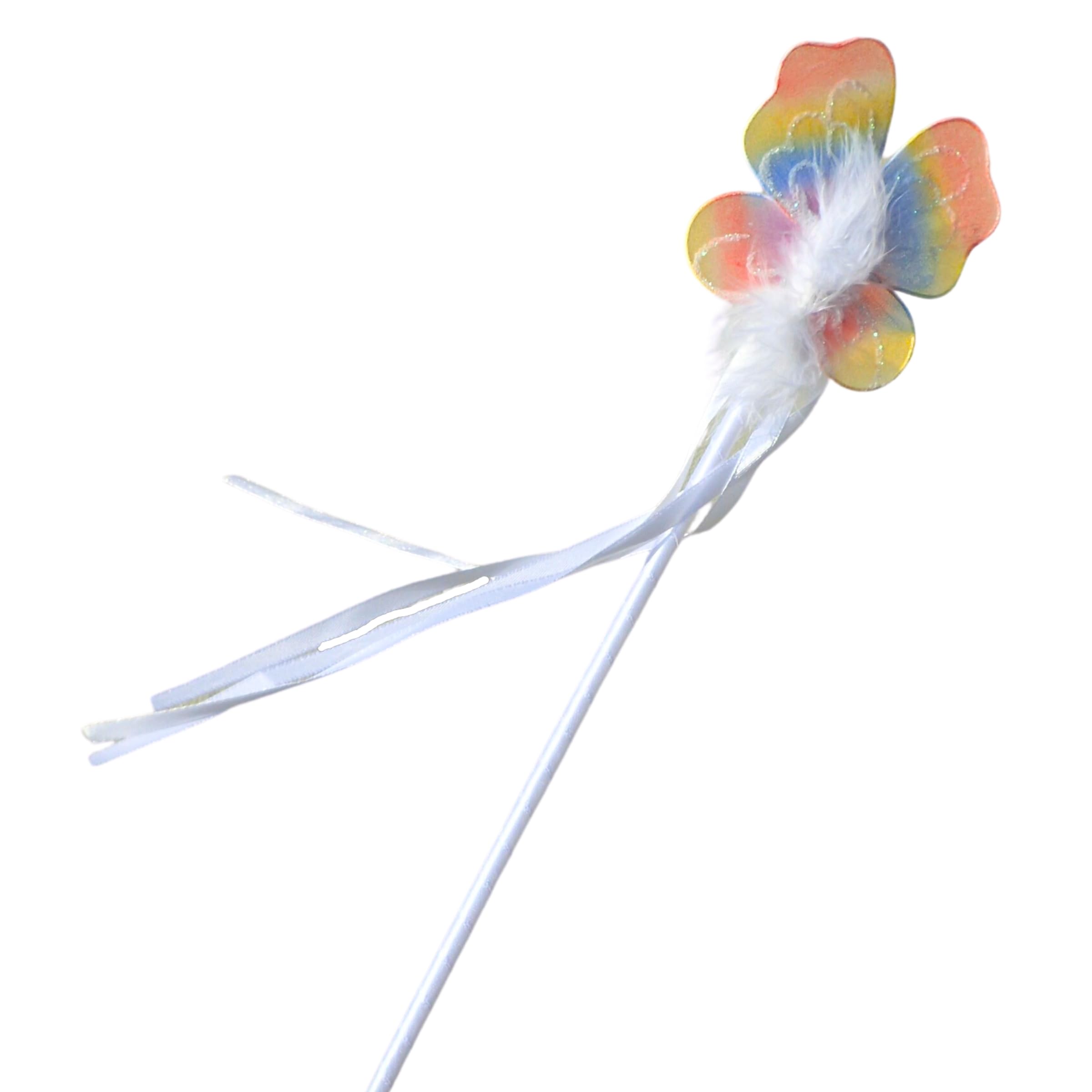 Topkids Accessories Fairy Wand for Dress Up Costume, Kids Princess Queen Wand Pretty, Sparkly Girls Dressing Up Wands, Fancy Dress Play Princess Wand Cute Kids Accessories (Rainbow Butterfly)