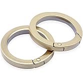 CRAFTMEMORE Metal O Ring Spring Opening Purse Making Snap Angle-Edge O-Rings Clip Key Ring Holder 2pcs SCOF (1 1/2 Inch, Brushed Brass)