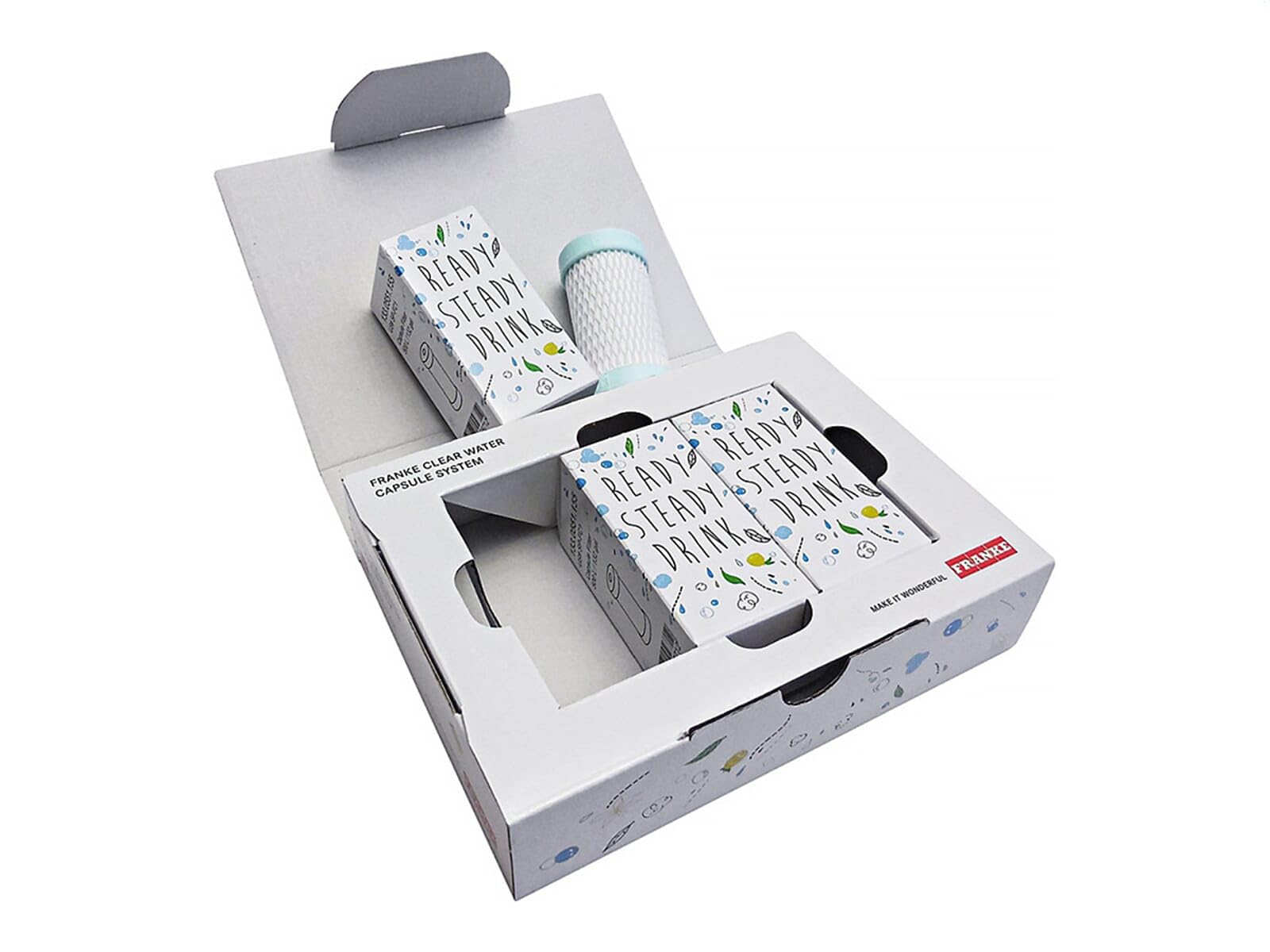 FRANKE 112.0607.498 Set of 3 Vital High Performance Filters Capsule Franke-112.0607, White