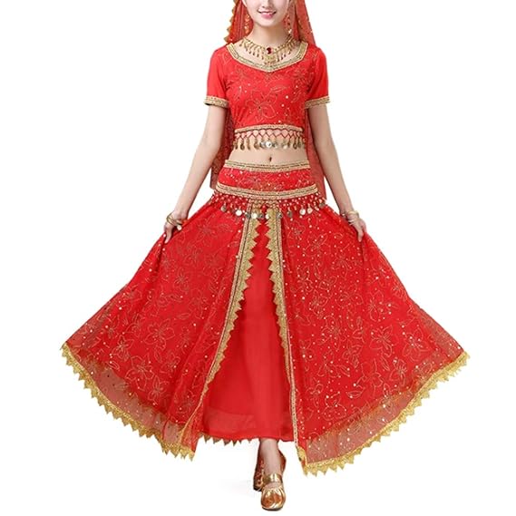 ladies red skirt suit