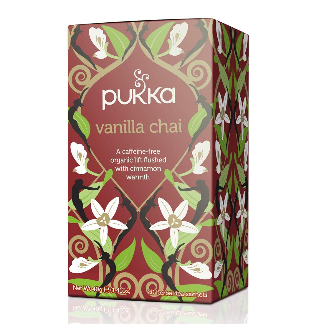 Pukka Herbs Organic Herbal Teas from England Herbal Spiced Chai - Cinnamon & Sweet Vanilla Chai Tea - 20 ea,