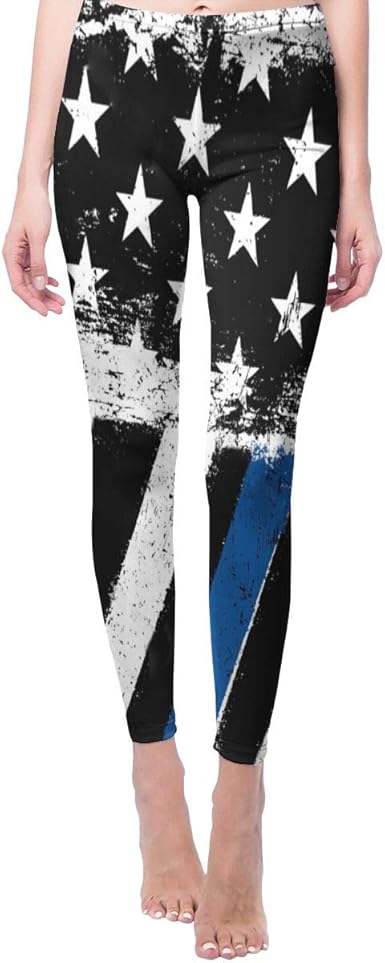 thin blue line yoga pants