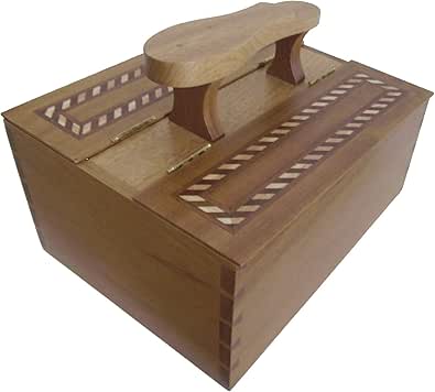 Cajón Limpiabotas de Madera de Iroko, con Taracea. : Amazon ...