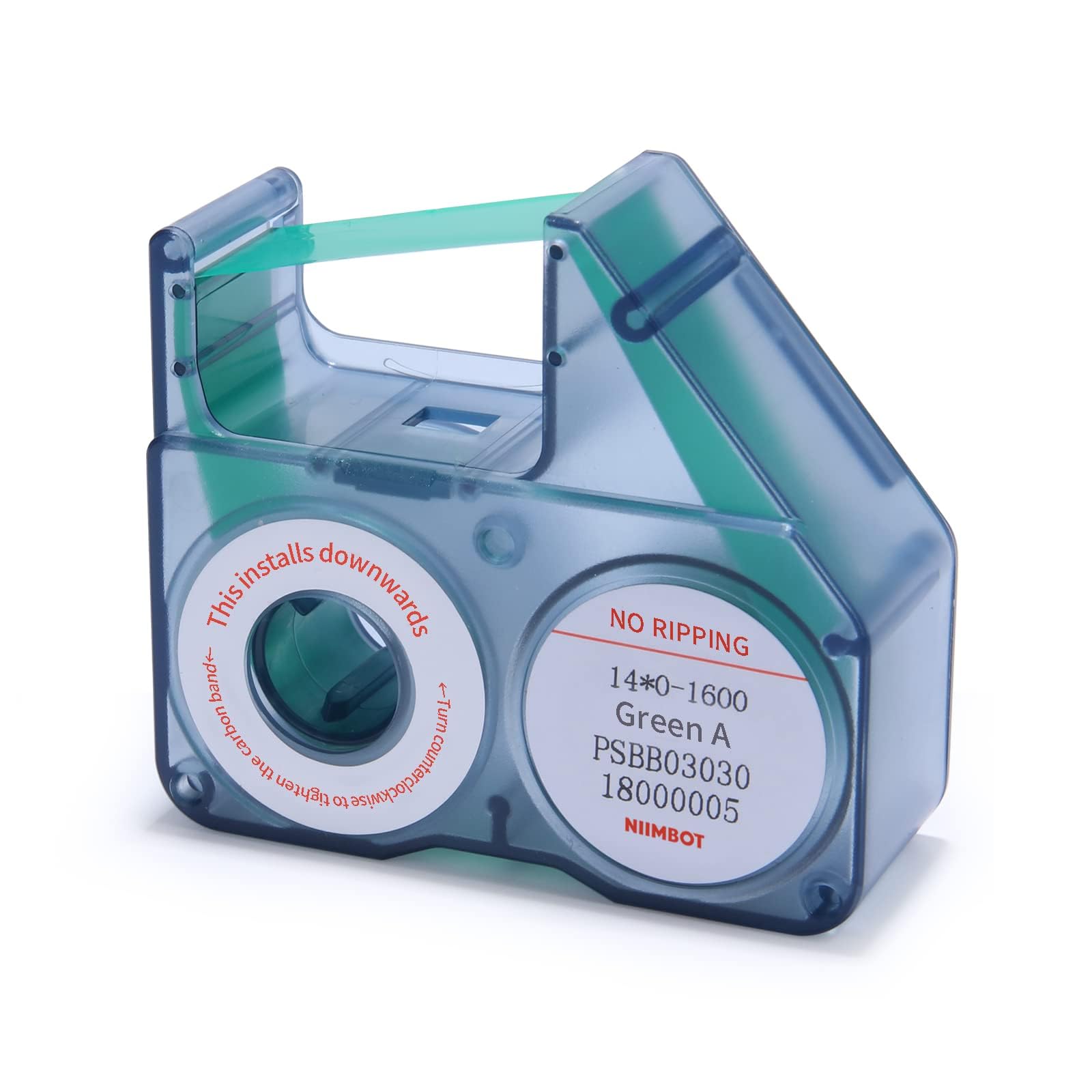 NIIMBOT B18 Replacement Labeling Ribbon, Print Clearly Long Lasting Non Fade Ribbon Tape for Thermal Transfer Printer, Only for B18 Color Label Maker, Up to 16M (Green)