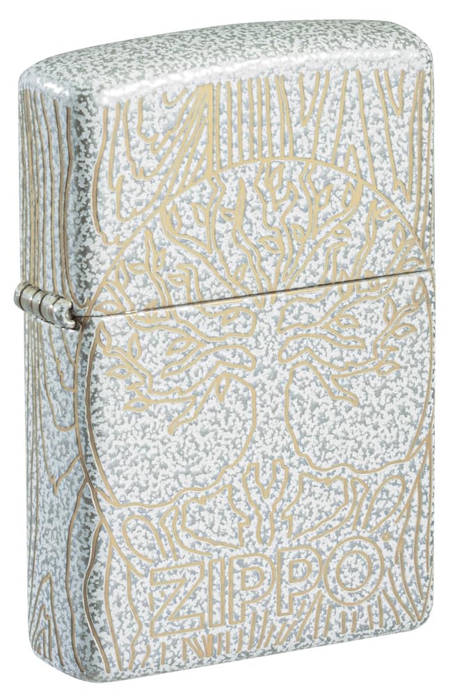 Zippo Tree of Life Woodgrain Design Glacier Pocket Lighter Image
