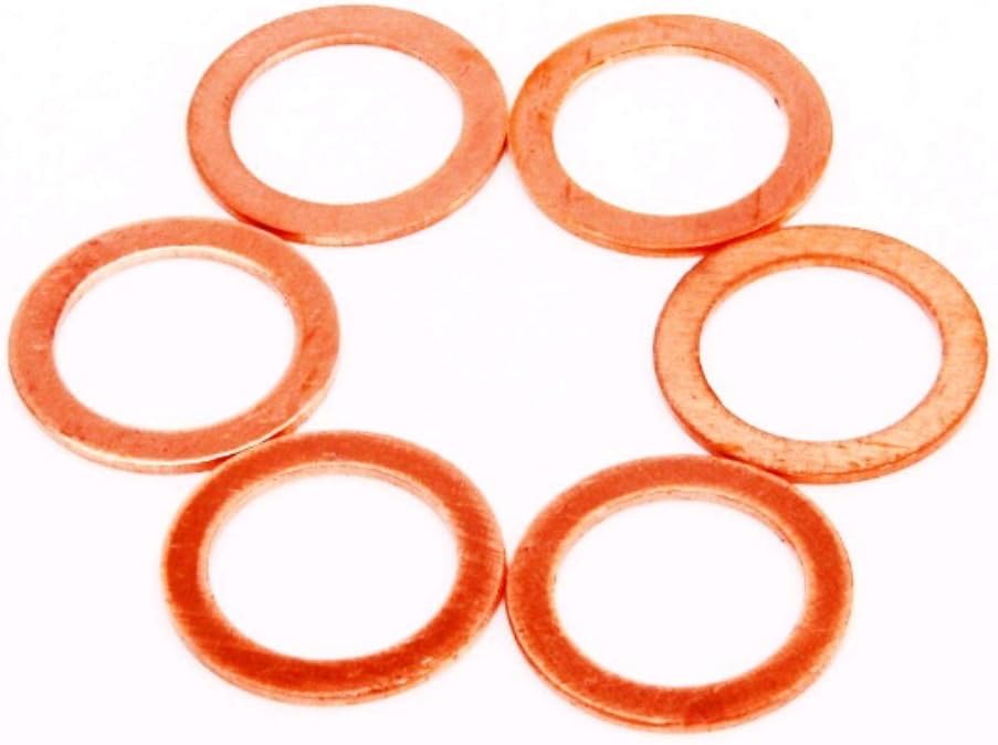 COPPER CRUSH WASHERS ID 22mm / 6 PACK Automotive