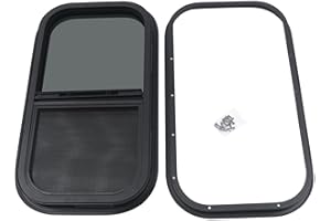 Futchoy RV Vertical Sliding Window, RV Trailer Camper Window 12 x 22 x 1-1/2" Vertical Slider w/ Mounting Trim Ring (US Stock)