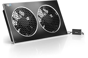 AITECAC 12-Inch Exhaust Fan with Variable Speed Controller, Quiet Operation, 104CFM, Compact, Indoor, Wall Mount, Manual Control, Powder Coated, Cabinet Fan