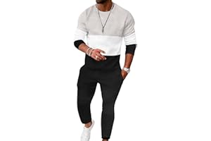 UOUA Mens 2 Piece Sweatsuits Set Long Sleeve Sweatshirt Jogging Sweatpants Tracksuits Outfits